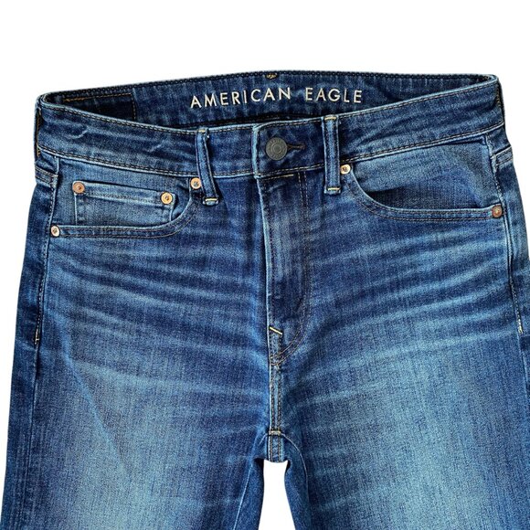 American Eagle men's airflex temp tech athletic straight medium wash jeans 29x34 - Picture 4 of 10
